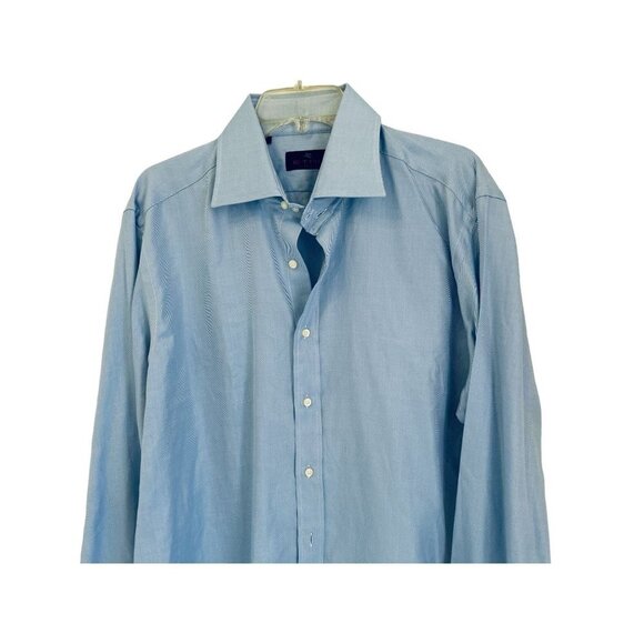 Men's Made in Italy ETRO Light Blue Cotton Long Sleeve Button Down Shirt Size 43 - Picture 1 of 6